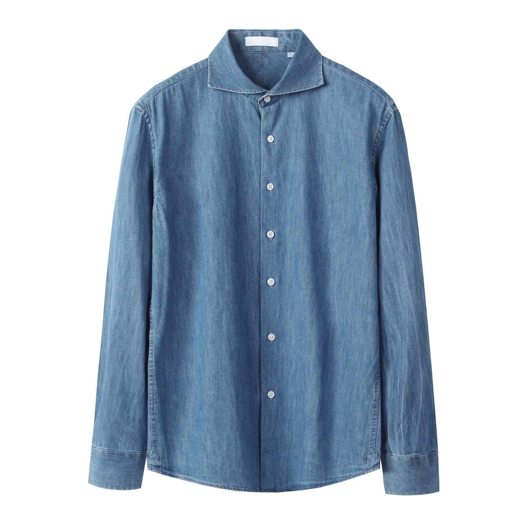 ワイドカラーデニムシャツ