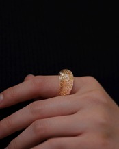 SENTE - Pure Gold Bubble Ring ：Clear｜24金バブル／光学ガラスリング no.09