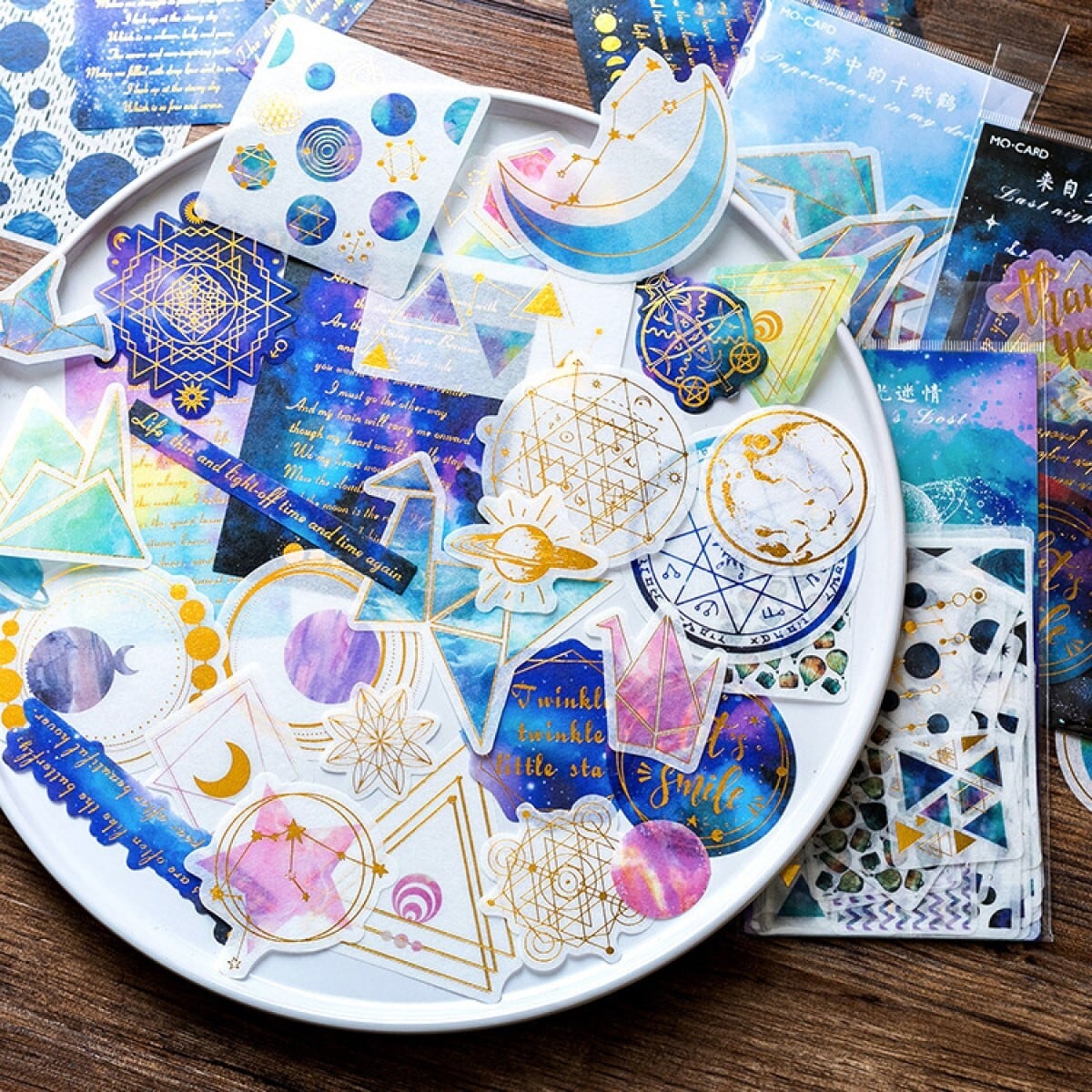 C07 星空シリーズ フレークシール 全6種 各60枚入 海外 大判