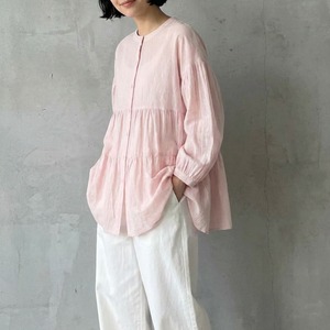 ボタンフロントティアード Aラインブラウス　  M00065