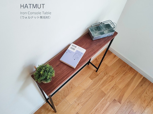 【Iron Console Table】アイアンコンソールテーブル（ウォルナット無垢材）