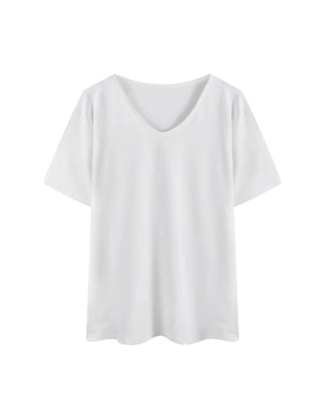 Vネックベーシック半袖 Tシャツ 2color A1006 - 8