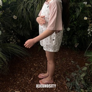 【jejeunosity】コットンベリーショートオーバーオール サロペット ピンクフラワー 90〜120cm 240520