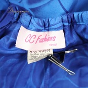 フラダンス 衣装 ワンピース ドレス ブルー系 CC Fashions ハワイ製 プルメリア柄 モンステラ柄 ハワイアンプリント アロハ フラ ダンス レッスン 練習 フリル 華やか 鮮やか さわやか 上品 かわいい おしゃれ 大人っぽい 青 水色 フラダンス用 トロピカル 美しい 夏 軽やか 柔らかい フェミニン