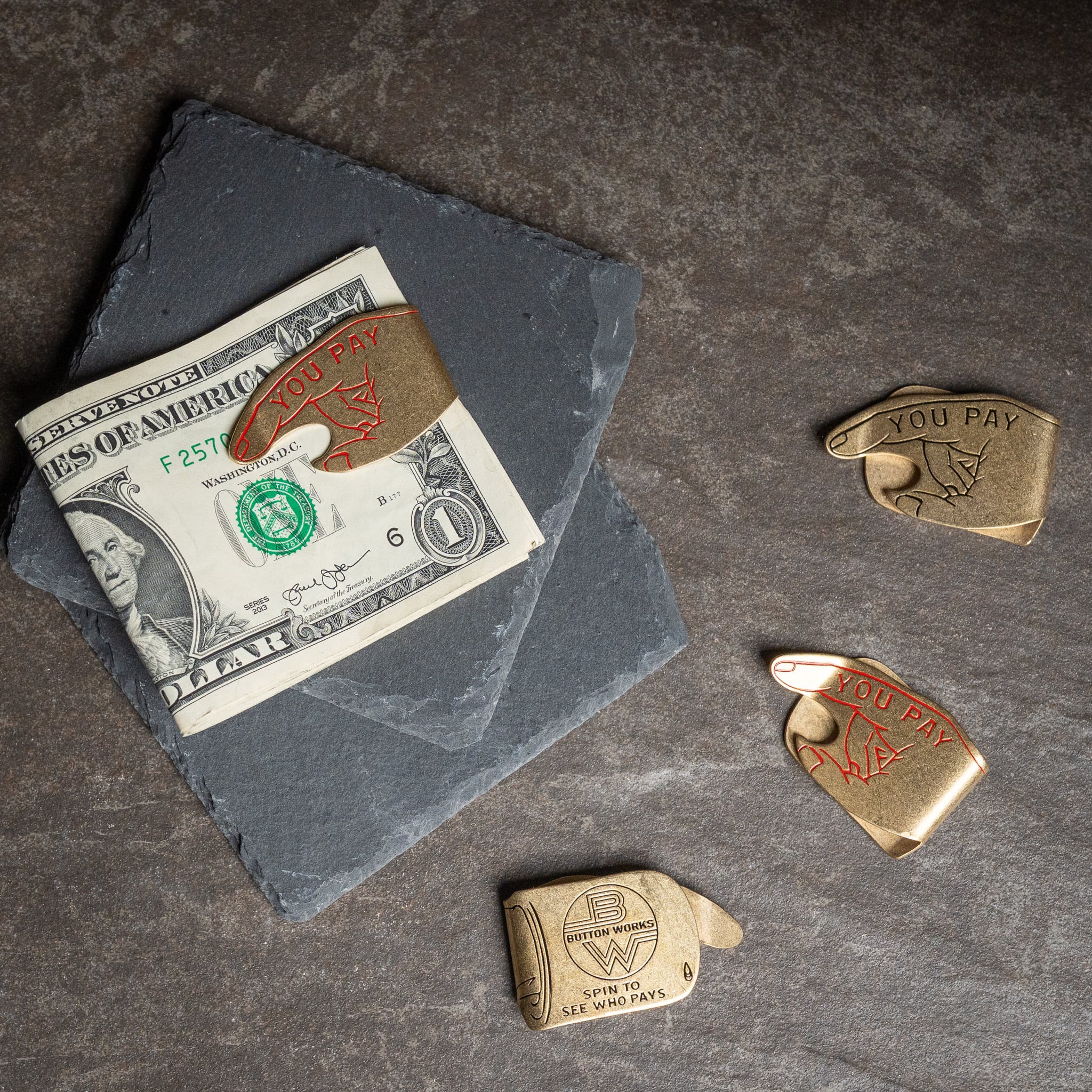 Button Works】BW You Pay Money Clip Brass ボタンワークス Button Works】BW You Pay Money Clip Brass ボタンワークス