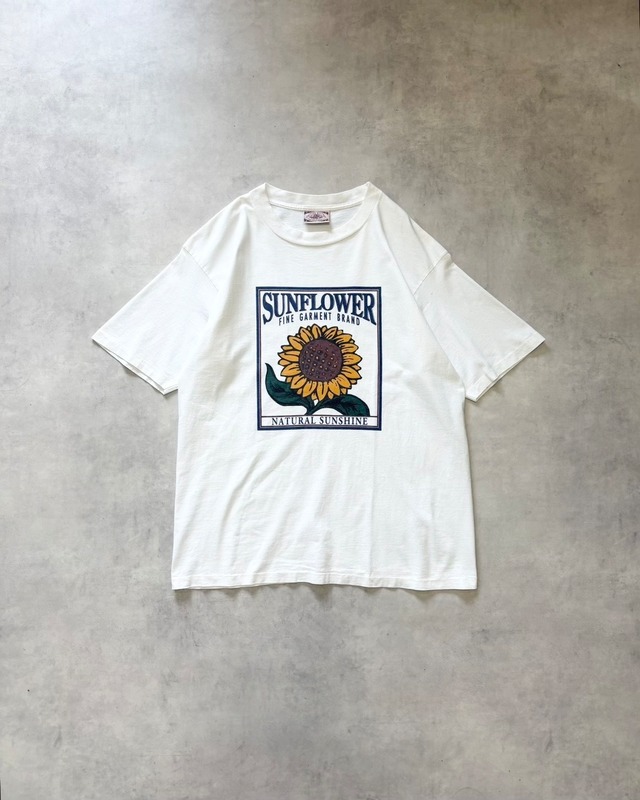 【VINTAGE】1990’s “Grass Raggs” Sunflower Print T-Shirt MADE IN USA