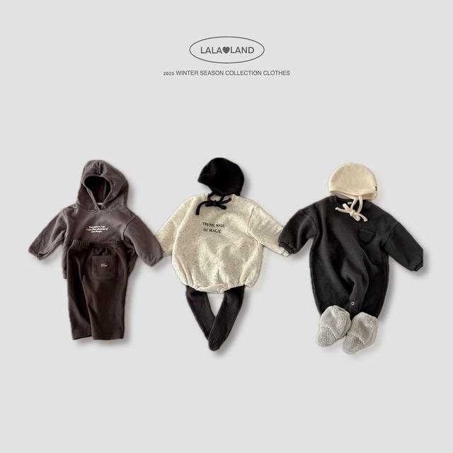 《予約》lala land ¨ bebe) magic brushed suit(oreo)