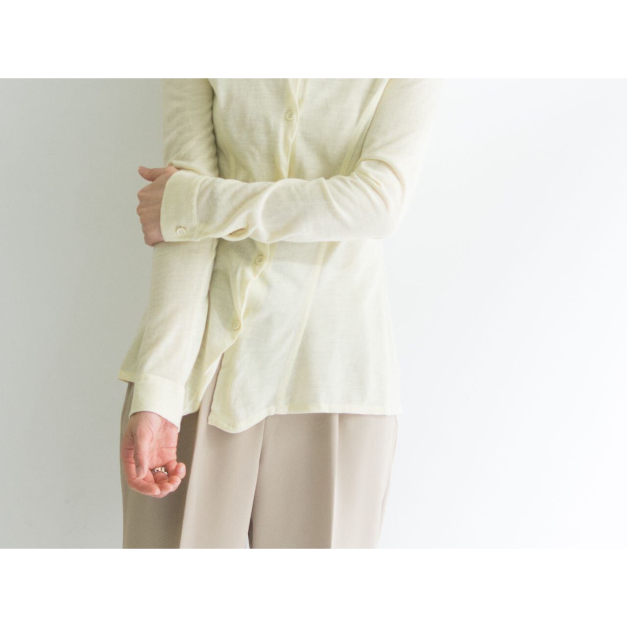 【Made in France】70's asymmetry knit blouse（フランス製 アシンメトリーニットブラウス）4d