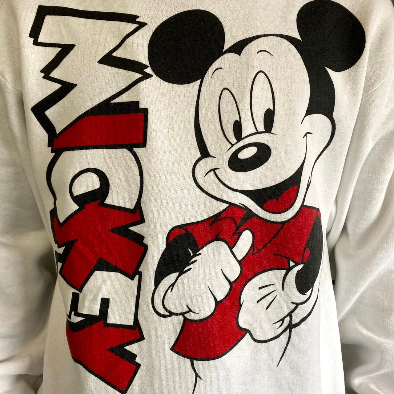 90年代 Disney DESIGNS MICKEY ミッキー ハーフジップスウェットシャツ トレーナー USA製 レディースXXL /eaa364372