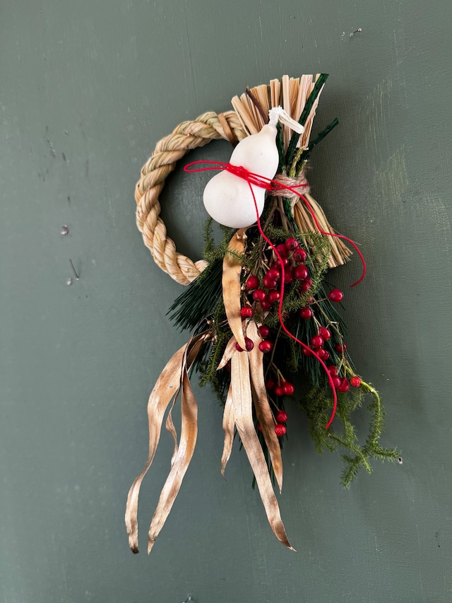 しめ縄飾りM レッドブラウン