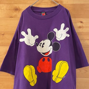 【Disney】90s USA製 プリント Tシャツ ミッキーマウス 3X オーバーサイズ ゆるだぼ ディズニー US古着 アメリカ古着