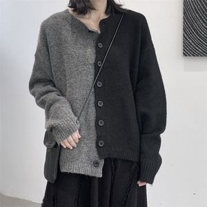 アシンメトリー カラーブロック カーディガン M 11274