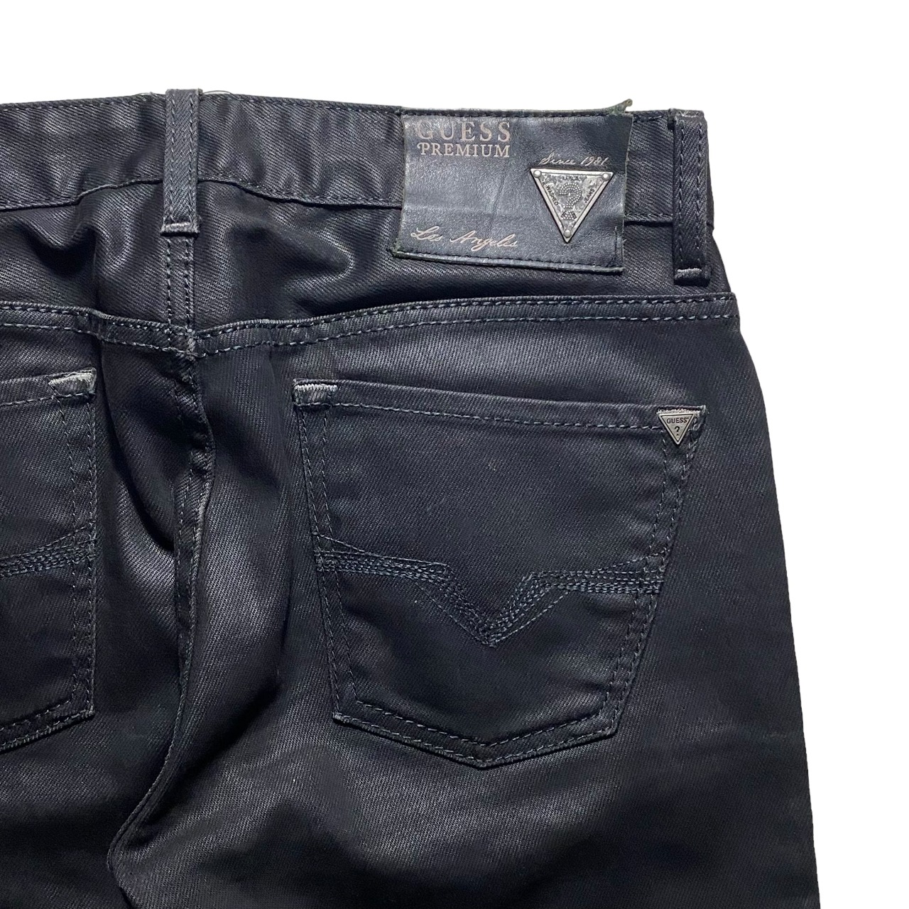 GUESS black coating denim pants