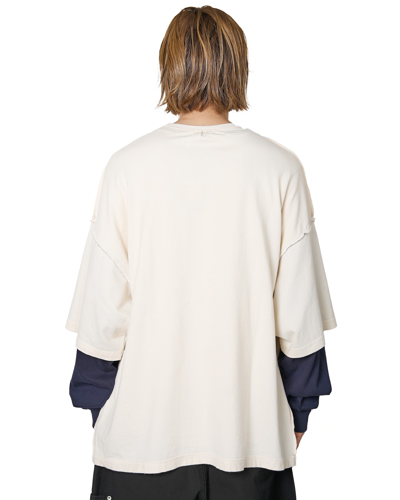 refomed "REVERSIBLE L/S TEE〔OFF×NAVY〕"