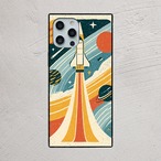 受注生産 iPhoneケース ロケット発射と惑星の宇宙柄｜宇宙ポスター風 RFSP062B