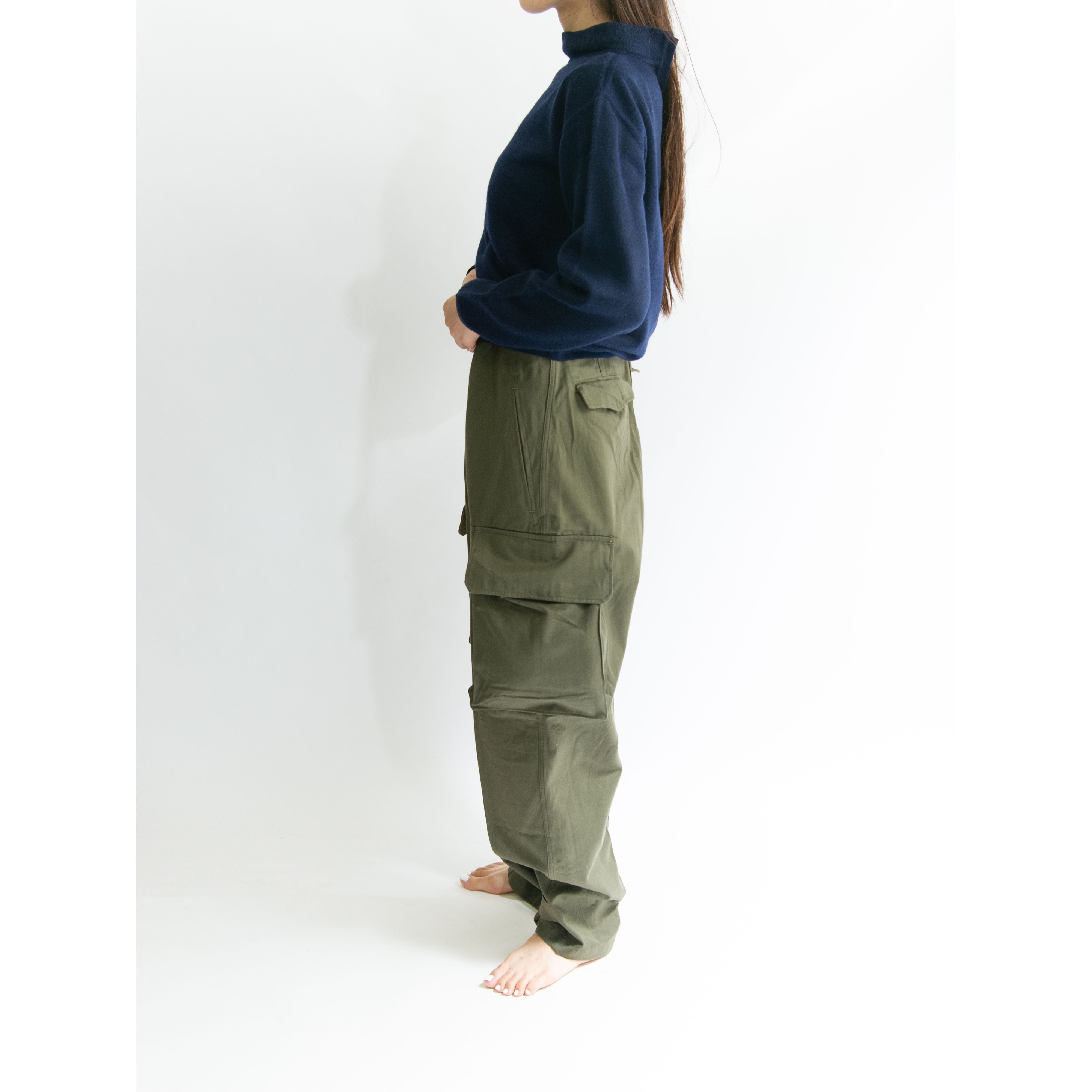 High-rise wide-leg denim cargo pants in beige - Sportmax