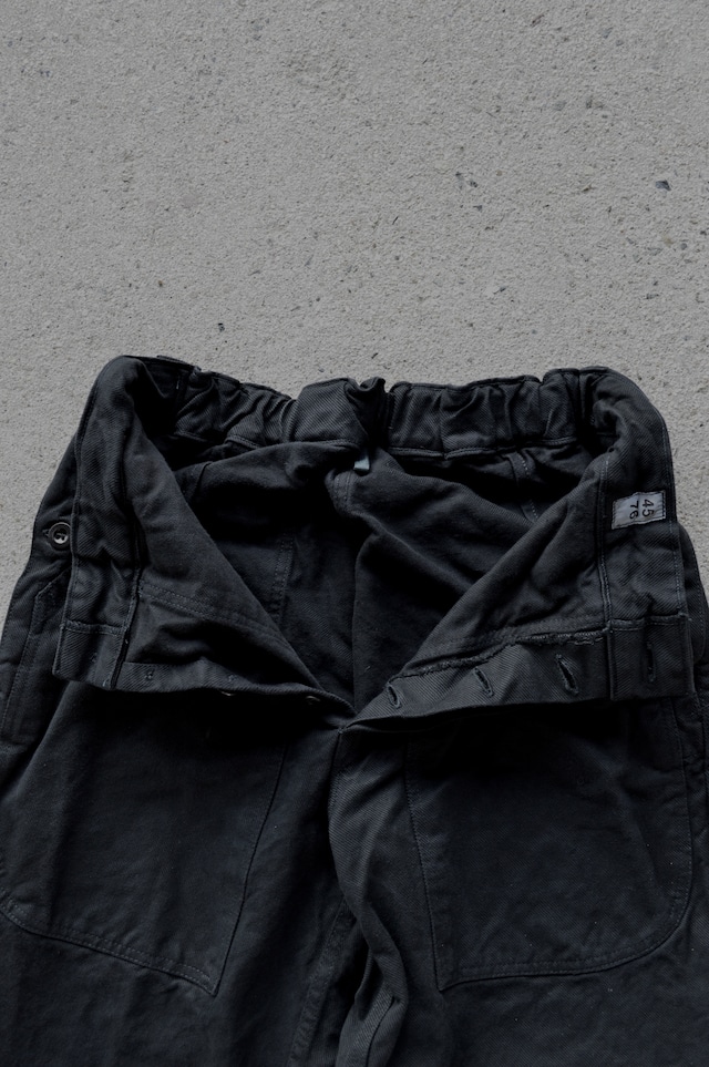 Swiss Army 80s Baker Denim Trousers Dyed Black スイス軍 デニムトラウザー 黒染め ベイカーパンツ 後期