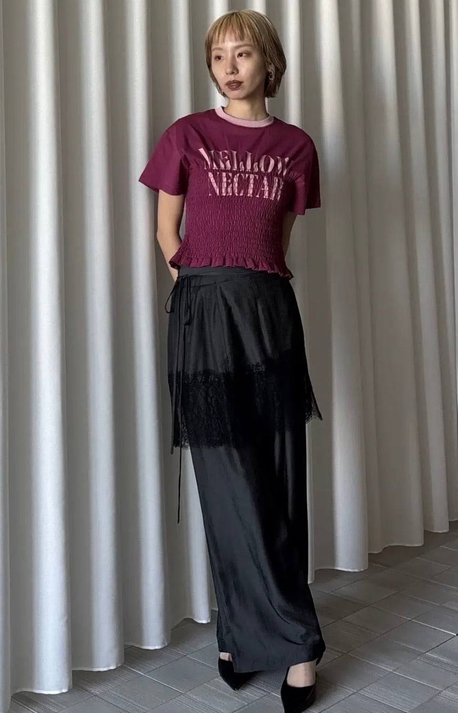 AMERI】MEDI SHIRRING CONCEPT TEE (0226103610280) | CLOAK&CO EC STORE