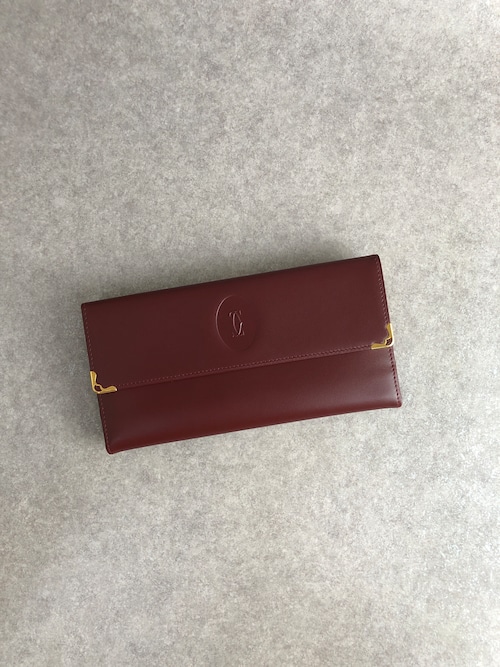 Cartier カルティエ マストライン 財布 ボルドー レザー 長財布 vintage ヴィンテージ オールド shhgrp