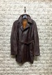 良品 FRANCE Vintage フランス パイロット レザー ヴィンテージ ショール カーコート マッキーノ50s60s70s モーターサイクル ブラウン 羊革