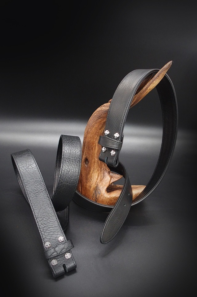 Item No.0061：Rizard Head×Bill Wall Leather SAMURAI Collection Limited Nallow Belt PLAIN　［SE-SHU］-雪舟 【World Ltd 20pcs】