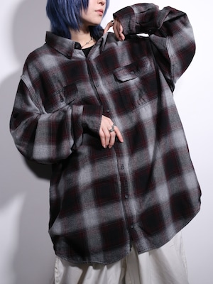 XXL super over silhouette ombre check shirt