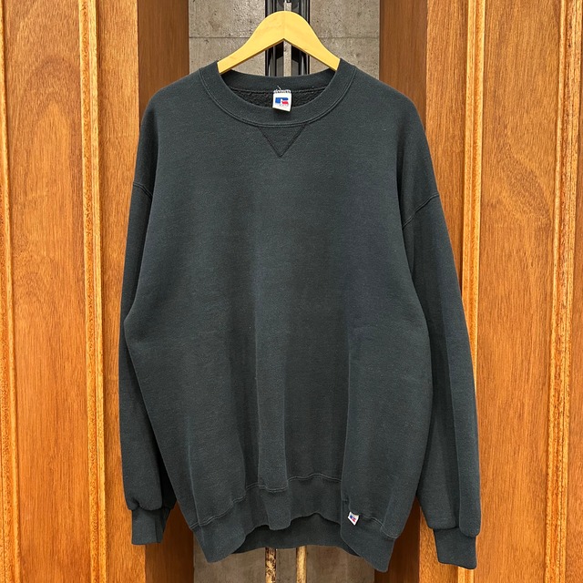 1990's RUSSELL BLACK SOLID SWEAT SHIRT⓼