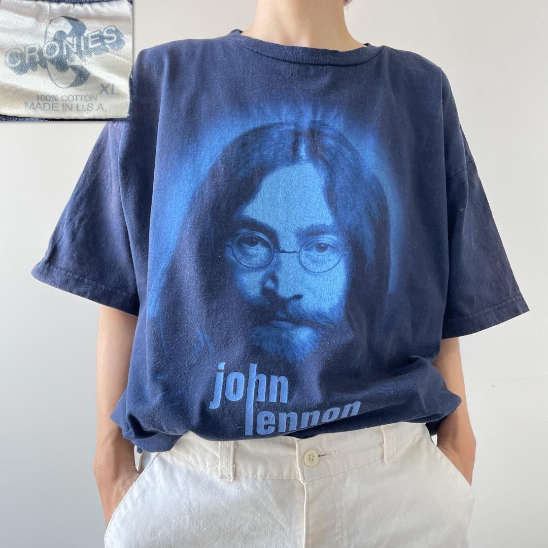 GF597 90s ビンテージ Tシャツ ジョンレノン 人物 フォト ビートルズ