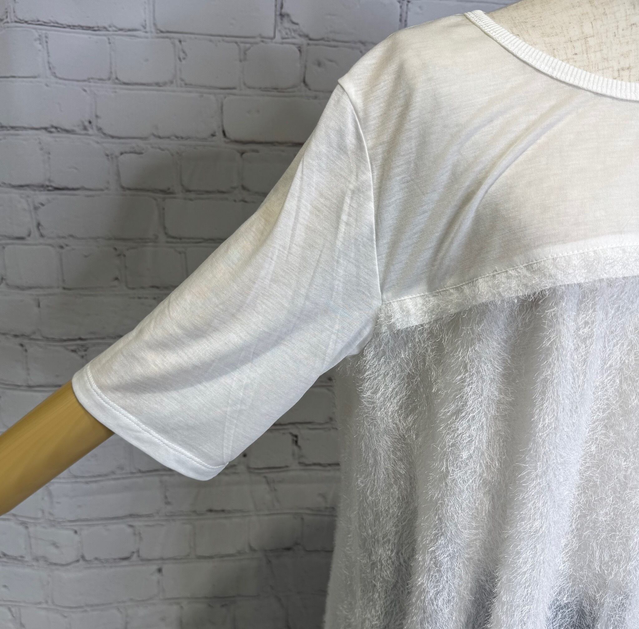 SALE！CYAN TOKYO シアントーキョー スクエアヘムフェザーコンビTOPS