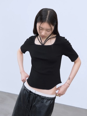 【26SS】THINGS THAT MATTER シングスザットマター / リブトップス / CHOKER STRAP SQUARE TOPS
