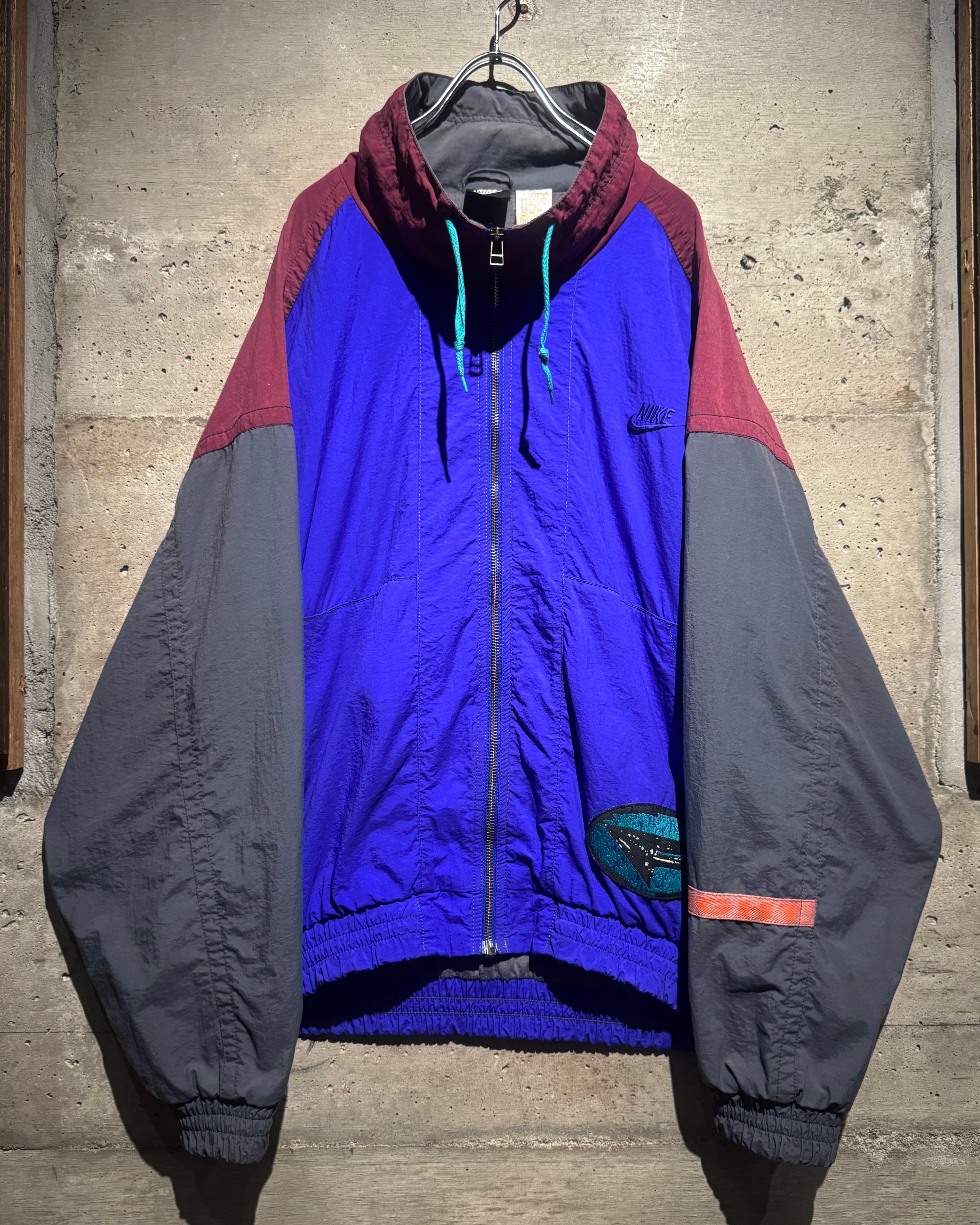 Caka】90's “NIKE FLIGHT” Color Switching Vintage Nylon Jacket