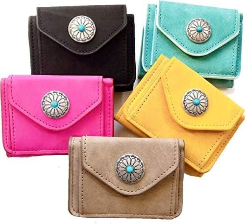 B級品訳ありSALE!!3つ折りミニ財布♡西海岸 ビッグコンチョ付き ウォレット