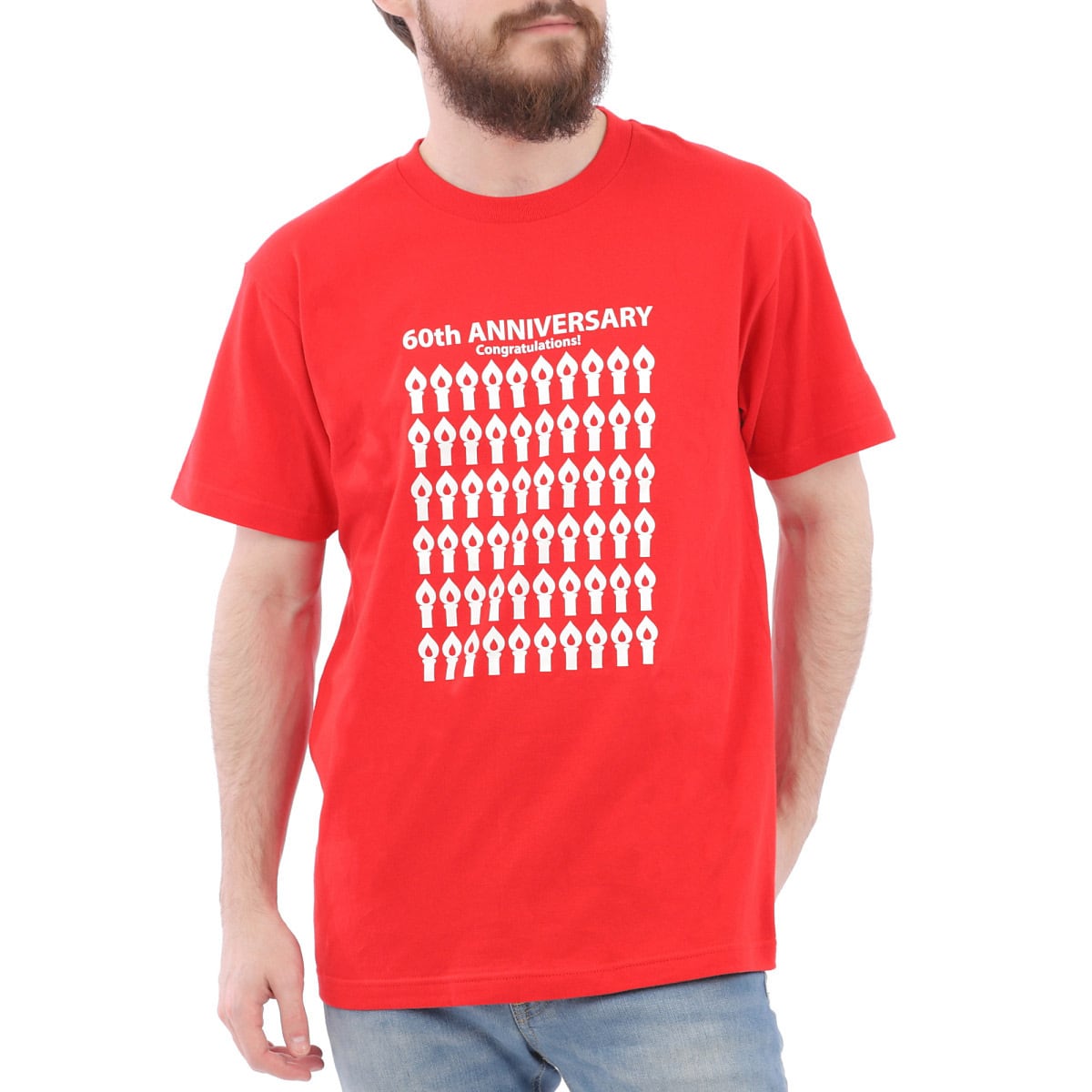 還暦祝い キャンドル デザイン Tシャツ ms09 還暦 お祝い 父 母 ギフト プレゼント 60歳