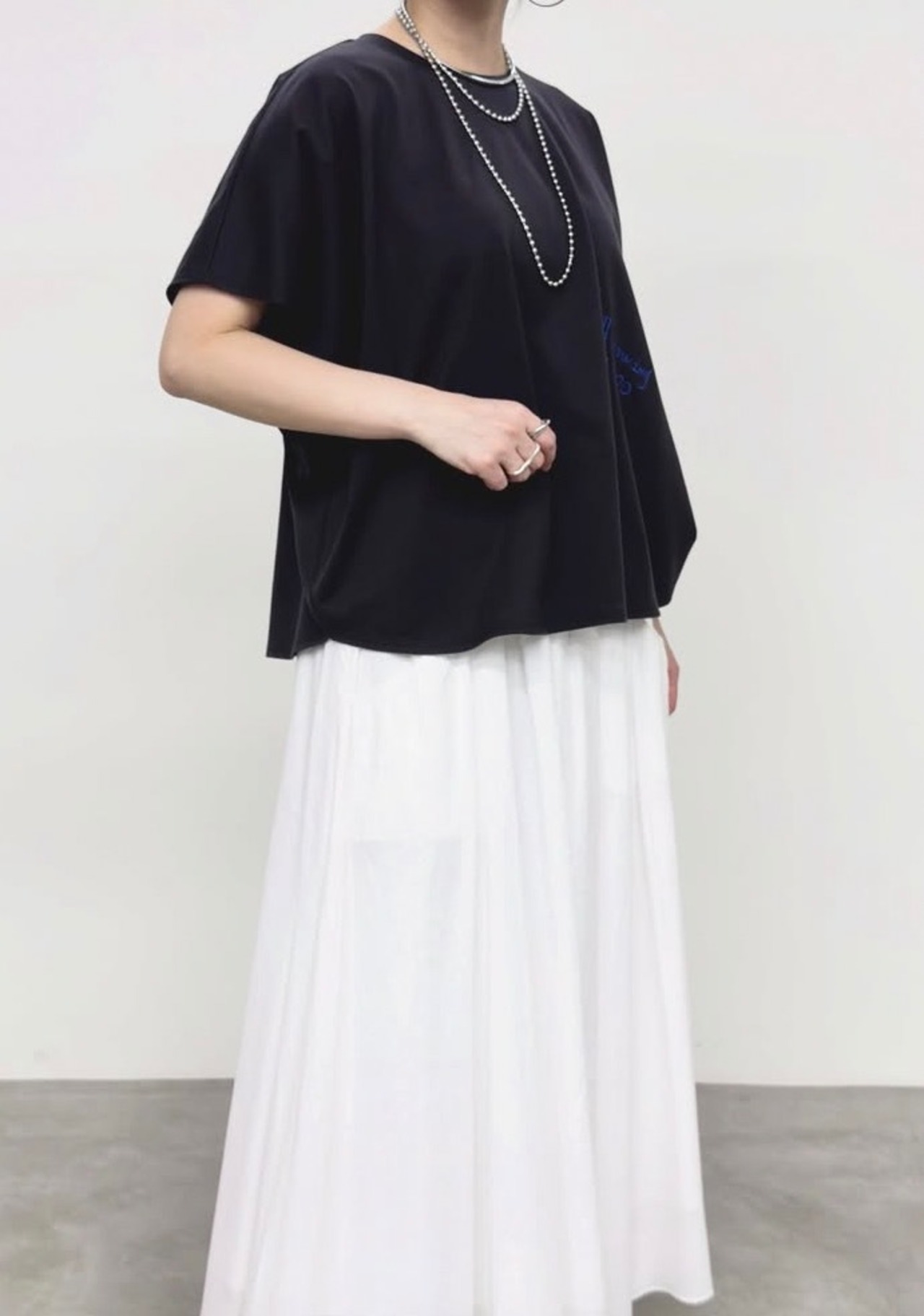 【NUS】 クラシック天竺　刺繍手書きロゴ　オーバーカットソー　610-35072