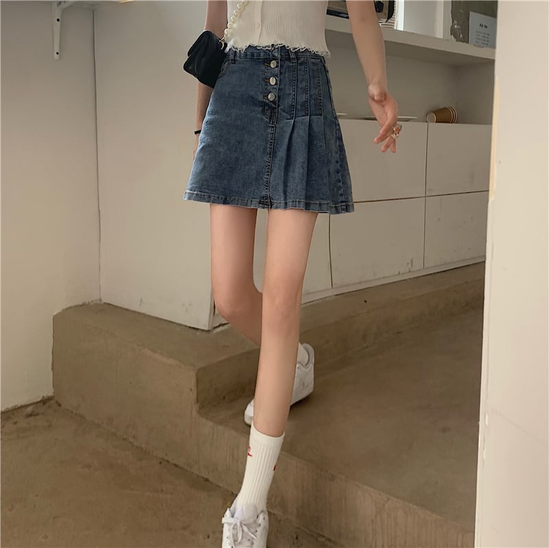 ワンピース レディース デニムスカート ミニスカート ミニ丈 無地 春