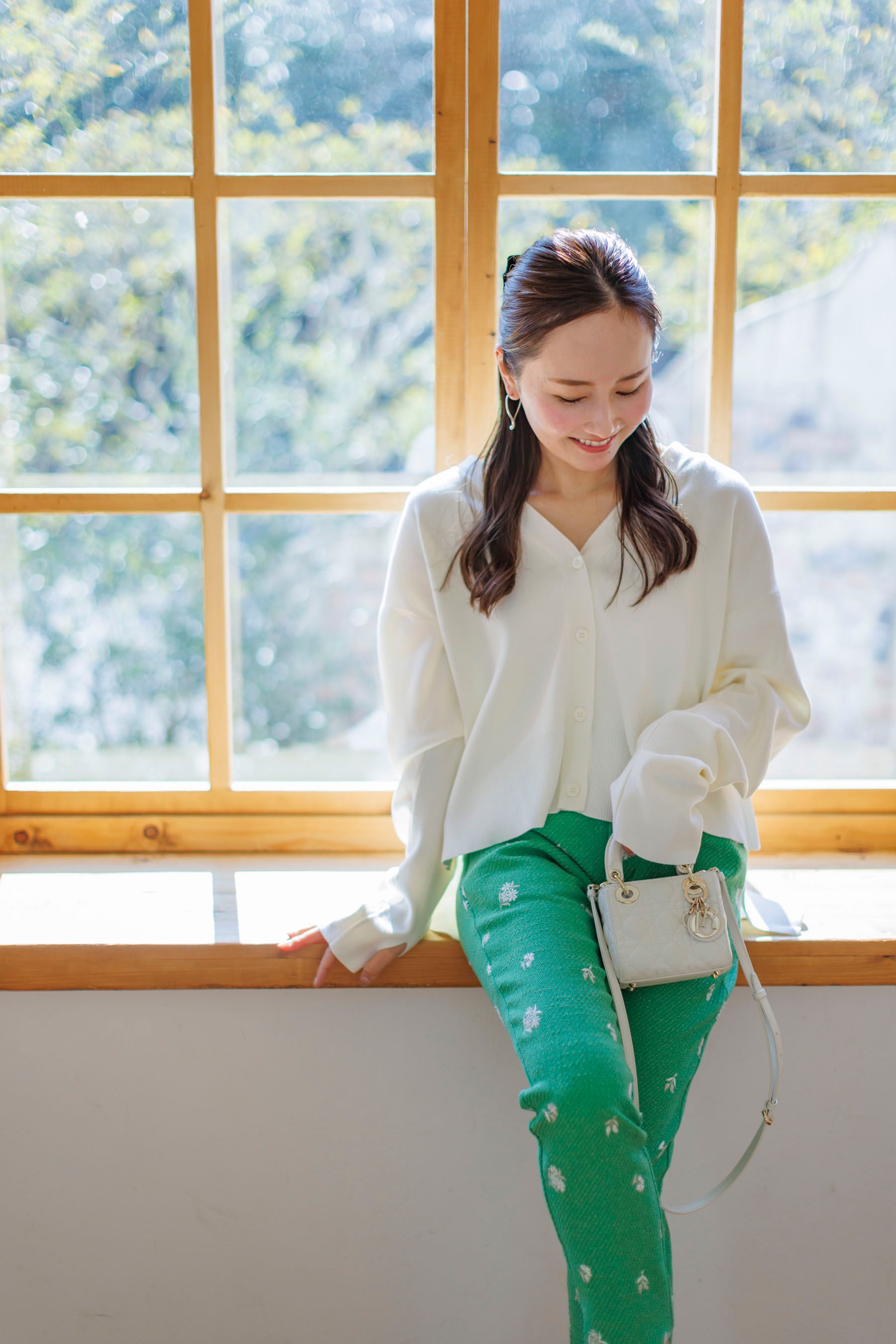 LE CIEL BLEU（ルシェルブルー）の「スクラッチチェックニットトップ