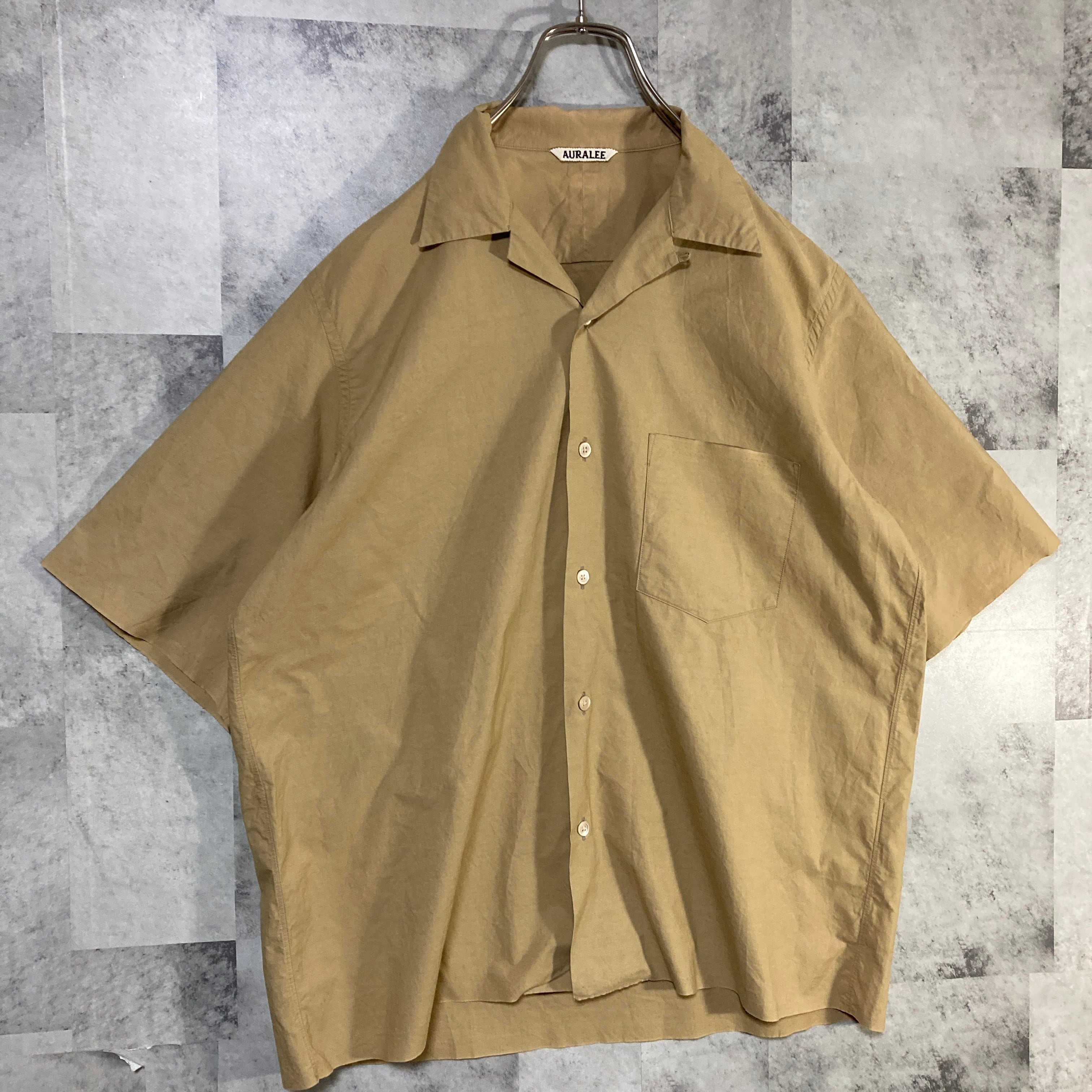 日本製 AURALEE オーラリー 半袖オープンカラーシャツ コットン