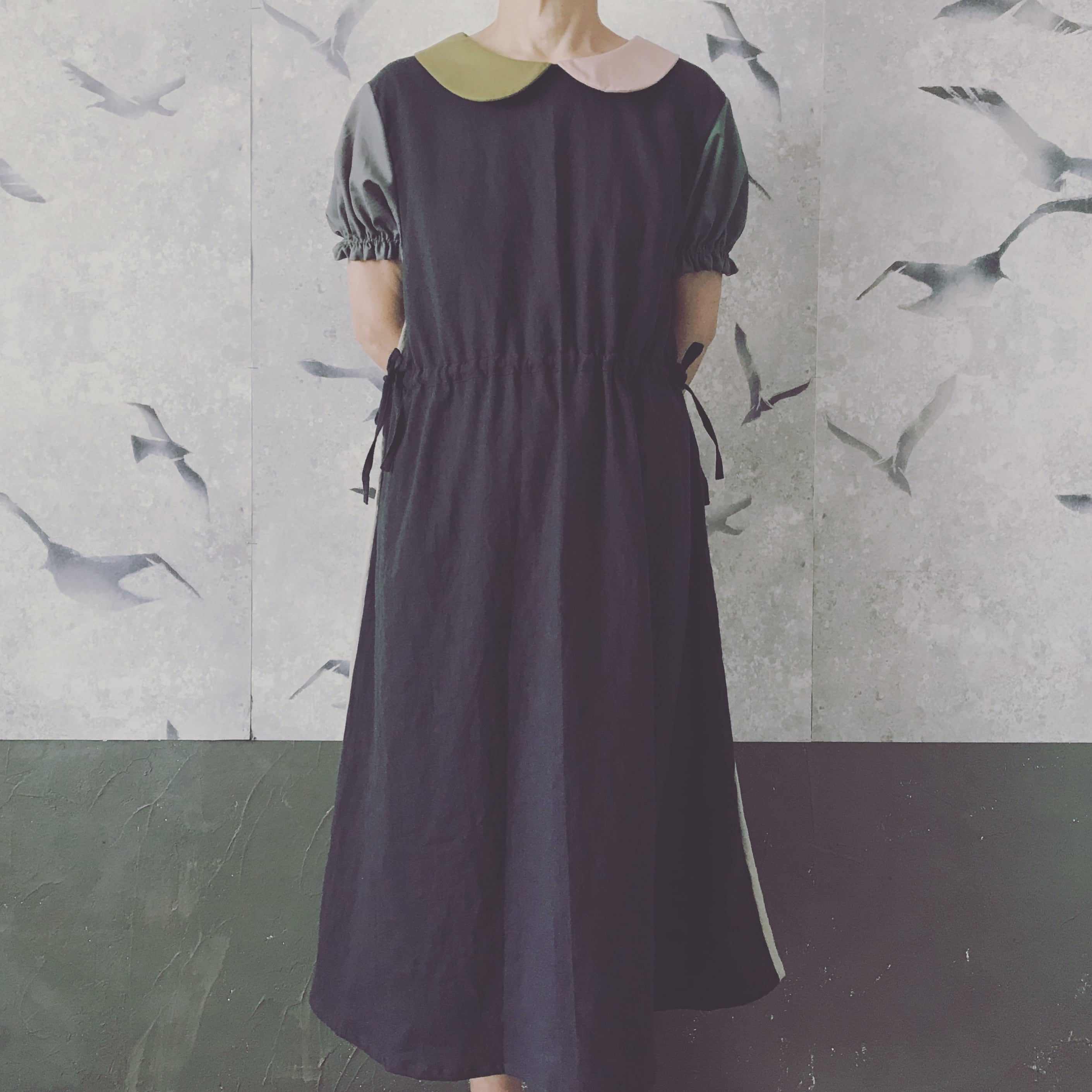 【受注販売】大人size palette丸襟ワンピース