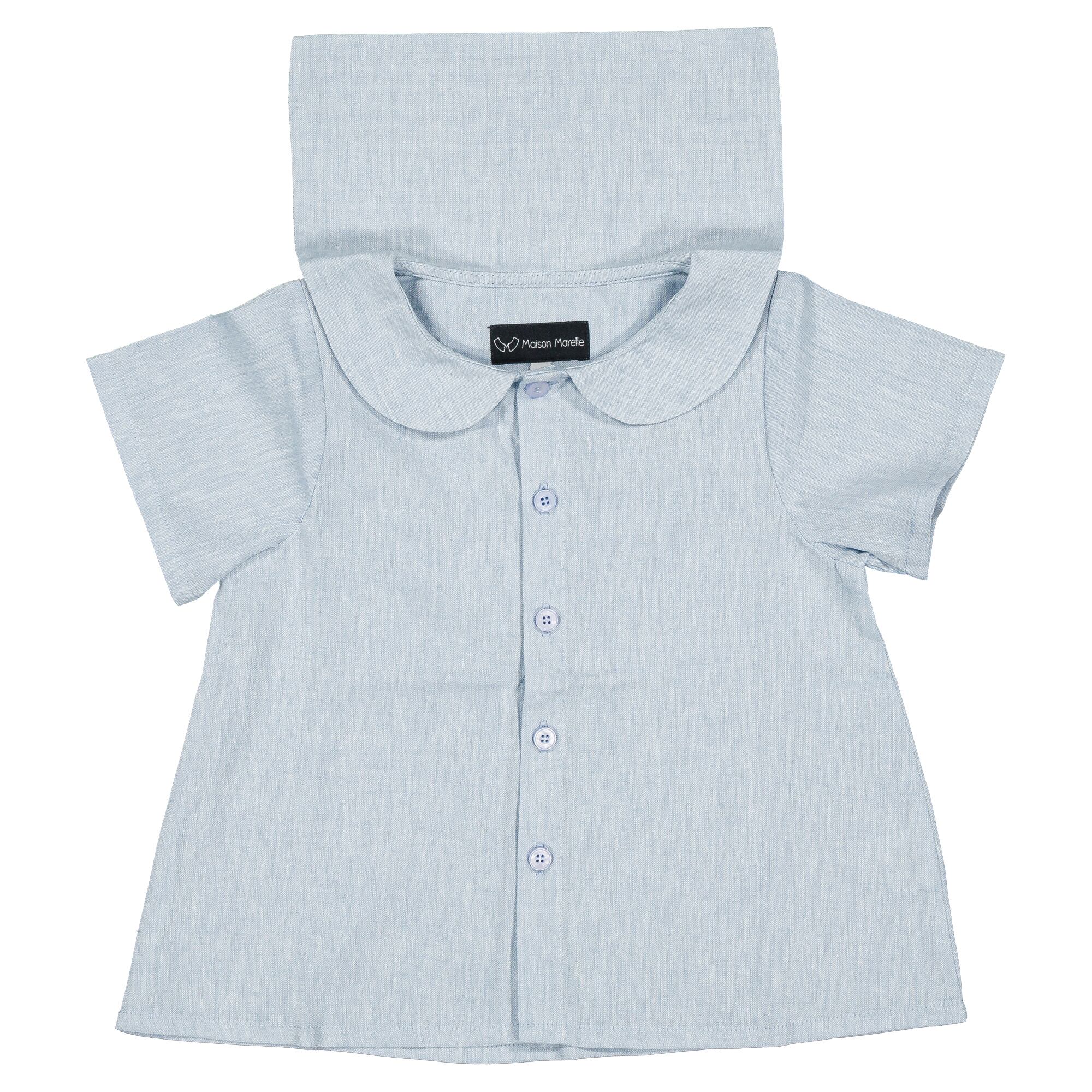ご予約【MaisonMarelle】送料無料Shirt MONCEAU - blue sky linen