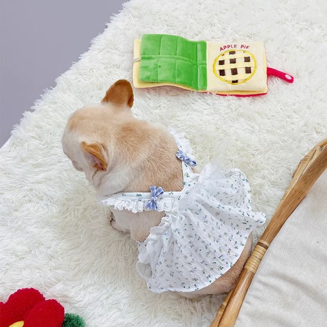 フレンチブルドッグ・パグ用　小花柄ワンピース／ブラウス　犬服　00266