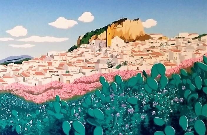 古賀章夫画シルクスクリーンアンダルシア