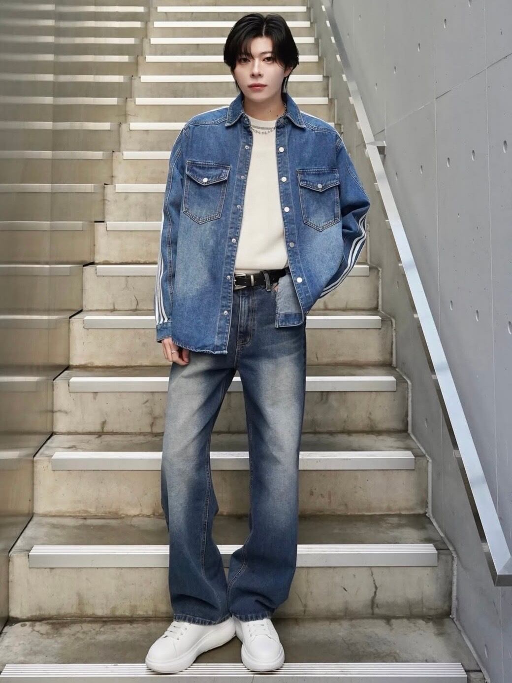 ALUDE SELECT】4line big denim jacket（2color） | 【ALUDE】韓国