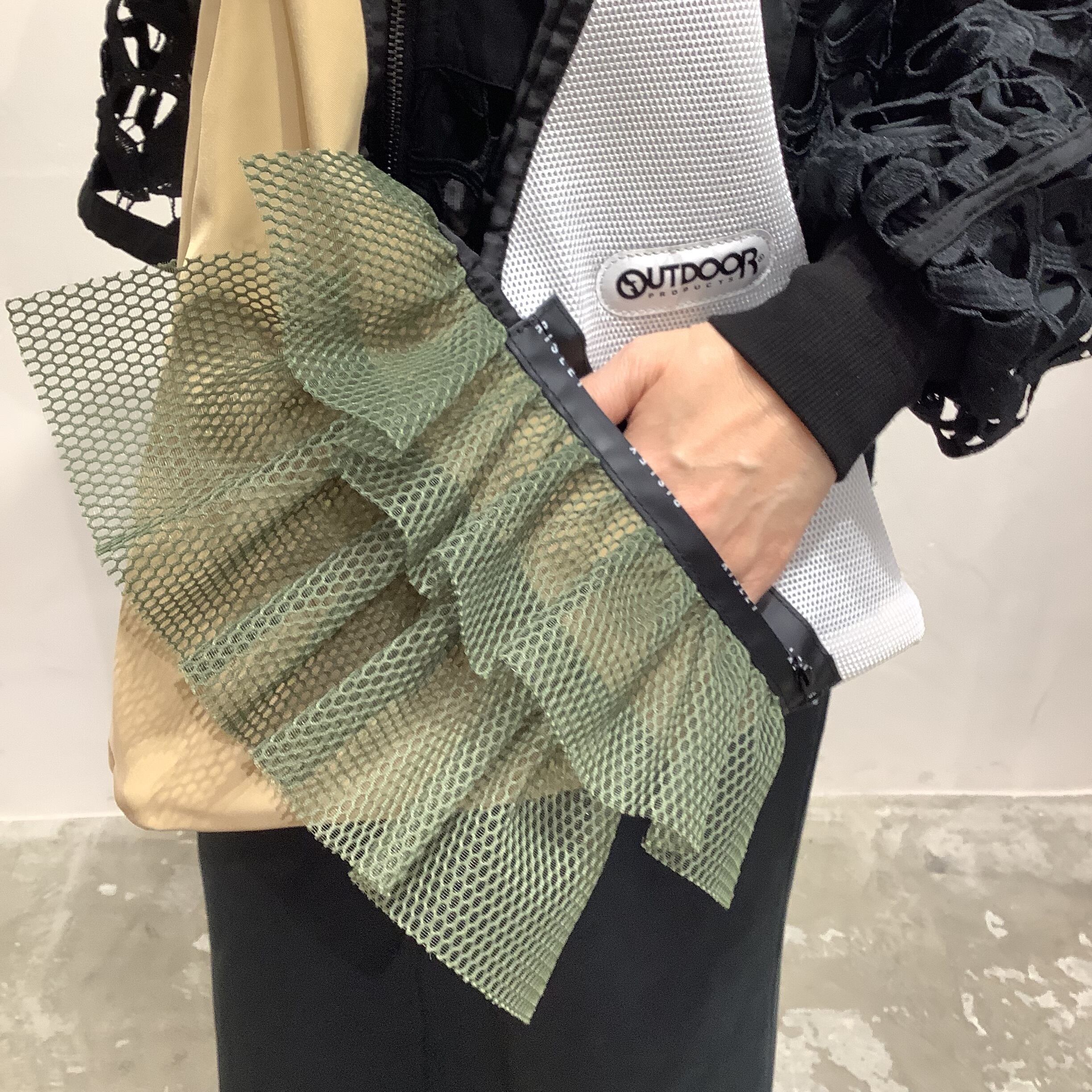 RISLEY×OUTDOOR(リズレイ×アウトドア)】トライアングルフリルメッシュ