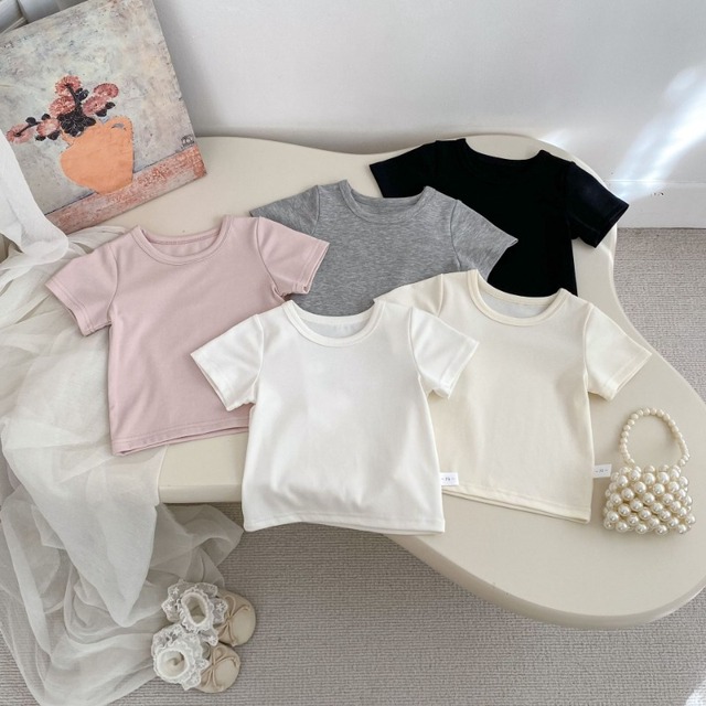 【BABY】ベーシッククルーネック半袖Tシャツ - 1