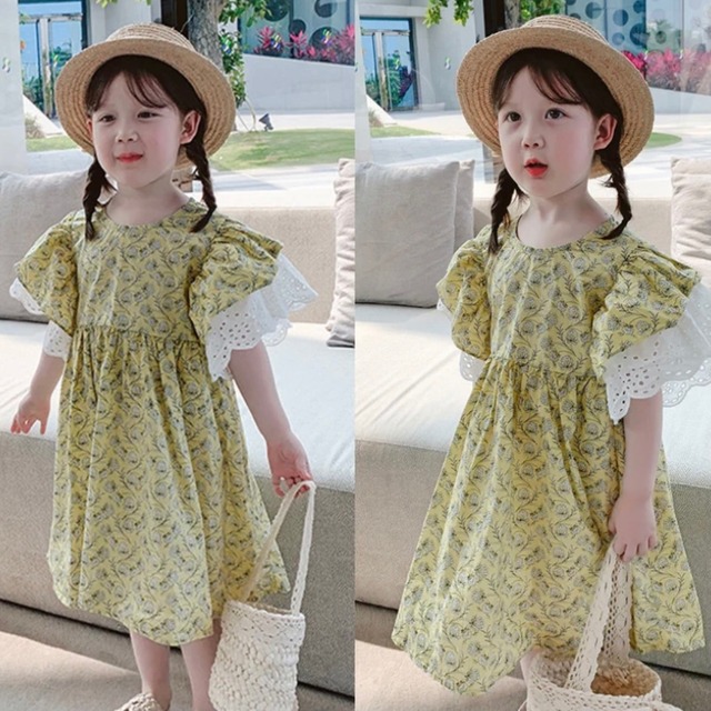 子供服 90〜140 花柄 パフスリーブ フリル レース フレアドレス ワンピース 送料無料 フリルスリーブ ショートスリーブ ボリューム袖 ハイウエスト フレアスカート子供 キッズコーデ キッズファッション キッズドレス キッズ 可愛い きれいめ エレガント クルーネック 春 夏 秋 ガーリー お出かけ 外出 きれいめカジュアル 着回し ファッション デート コーディネート 重ね着 休日 特別な日 お祝い 記念日 カジュアル 普段着 春コーデ 夏コーデ おしゃれ シンプル ゆったり リゾート 旅行