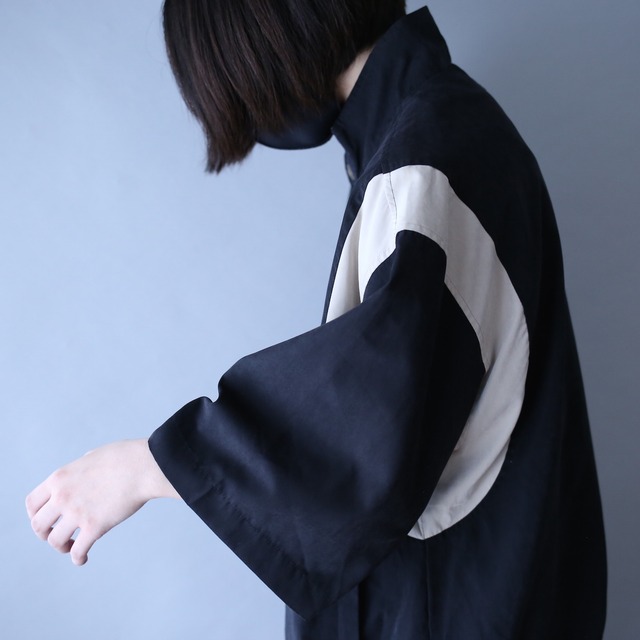 switching design half-zip high-neck h/s pullover