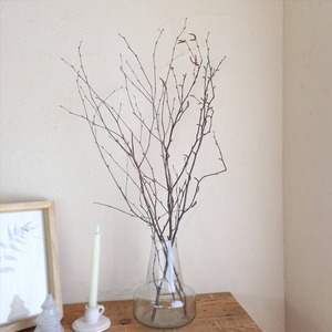 Sceneryvase シナリーベース ガラスベース アゼリア / 赤い野バラの実や白樺の枝など枝ものドライフラワーにおすすめおしゃれなガラス花瓶♪ モダン レトロ アンティーク調 ガラスボトル ナチュラル インテリア ディスプレイ