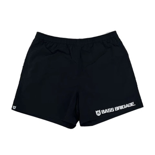 SHIELD & WORD MARK NYLON SHORTS - BLACK