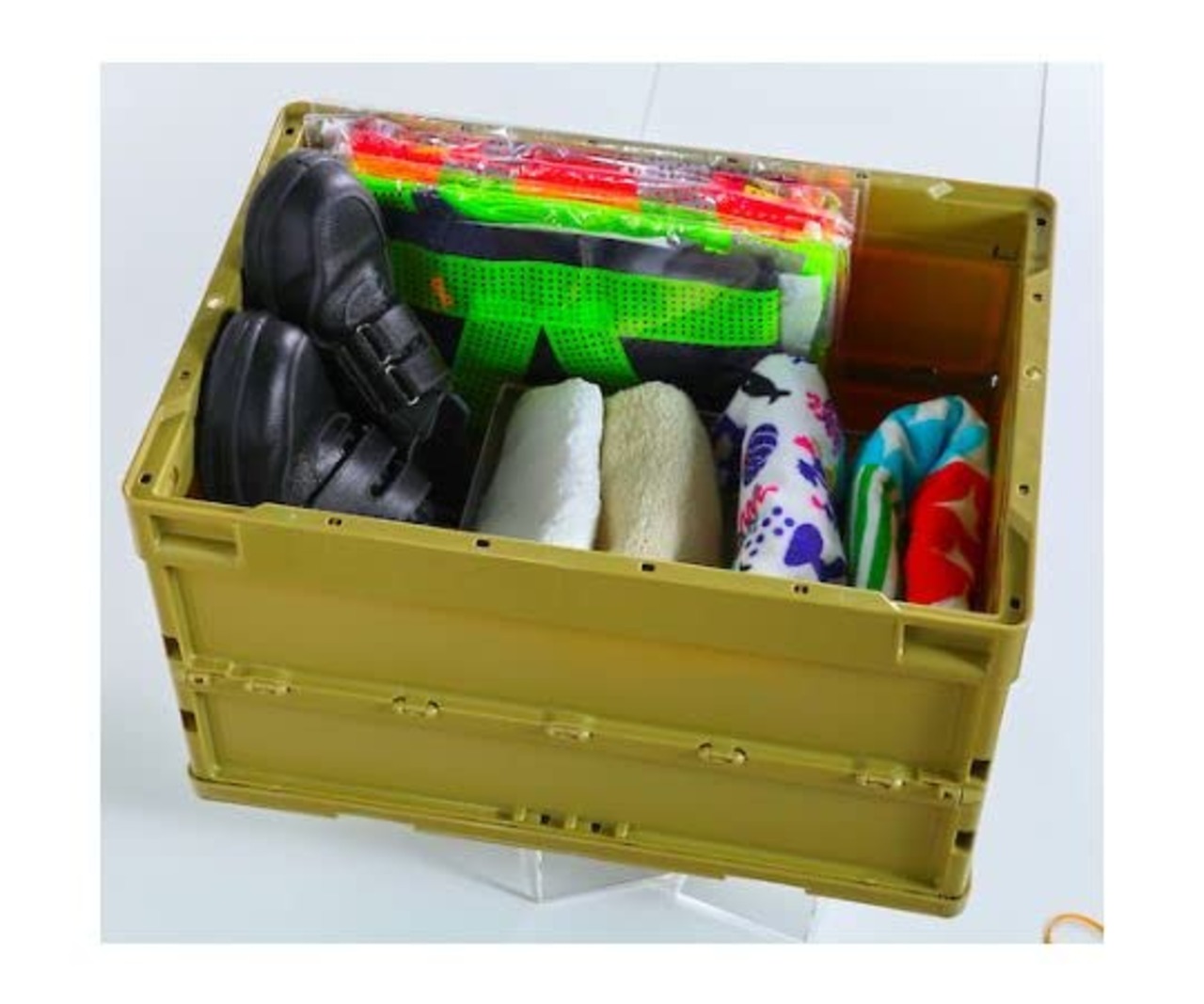 トラスコ中山(TRUSCO) 蓋つき折りたたみコンテナ コヨーテ ベージュ 50L CT50-CYT