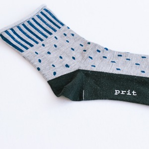 プリット prit ストライプ×ラフドットソックス(P01362)全3色【ネコポス可】